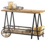 DKD Home Decor Consola Metal Abeto 100x45x81 con Ruedas Natural