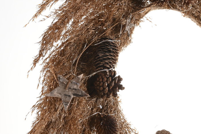 DKD Home Decor Corona Navidad Alpina Marron 5 x 60 x 60 cm (2 Unidades)