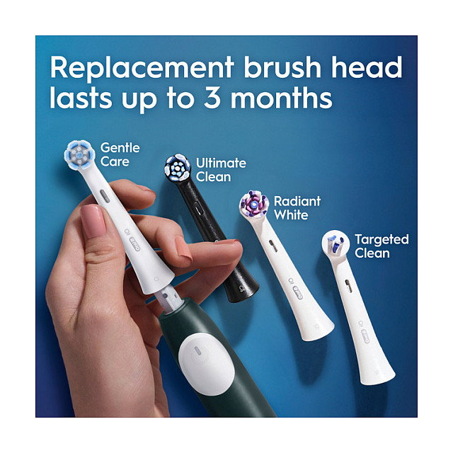 Oral-B iO Series 2 Cepillo de Dientes Eléctrico Recargable Forest Green con Estuche de Viaje, 3 Modos, Temporizador 2 Min, Sensor de Presión, 2 Cabezales