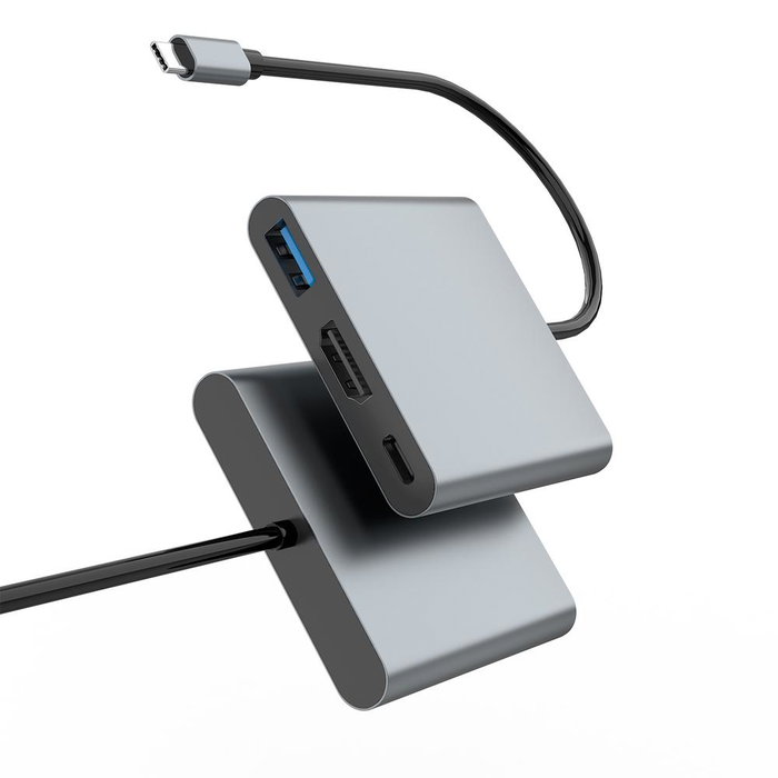 Coolbox Minidock C31 Aluminio USB-C a HDMI 4K 30Hz, USB-A 3.2, USB-C PD 100W para Portátil, MacBook, Steam Deck, Nintendo Switch y Smartphones