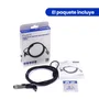 Ewent EW1239 Cable de Seguridad para Portátil con Ranura NANO, Compatible HP, Cable Acero 1.8m, Candado con Llave, Protección Antirrobo para Laptop, Monitor, TV