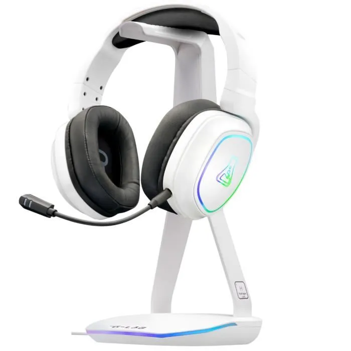 The G-Lab K-STAND HYDROGEN Soporte para auriculares con 2 puertos USB - Blanco
