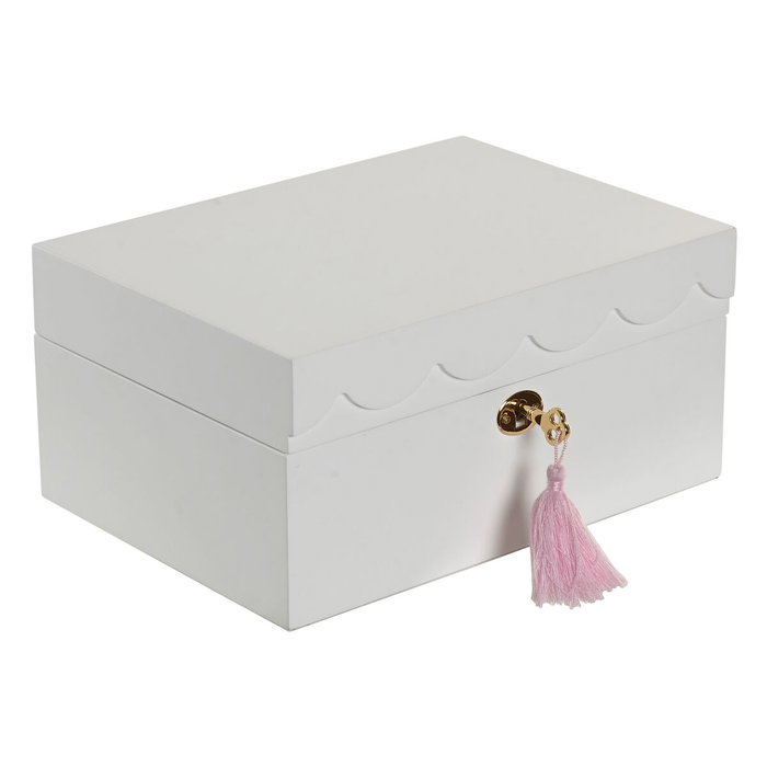DKD Home Decor Joyero Musical de Madera y Espejo Blanco DKD Home Decor Joyero Musical de Madera y Espejo Blanco
