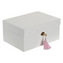 DKD Home Decor Joyero Musical de Madera y Espejo Blanco