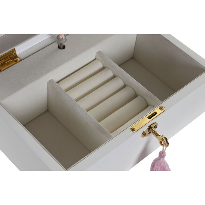 DKD Home Decor Joyero Musical de Madera y Espejo Blanco DKD Home Decor Joyero Musical de Madera y Espejo Blanco