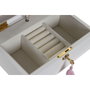 DKD Home Decor Joyero Musical de Madera y Espejo Blanco