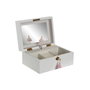 DKD Home Decor Joyero Musical de Madera y Espejo Blanco