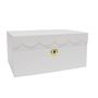DKD Home Decor Joyero Musical de Madera y Espejo Blanco