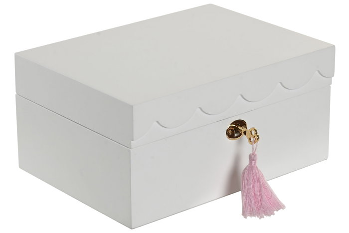 DKD Home Decor Joyero Musical de Madera y Espejo Blanco DKD Home Decor Joyero Musical de Madera y Espejo Blanco