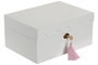 DKD Home Decor Joyero Musical de Madera y Espejo Blanco