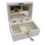 DKD Home Decor Joyero Musical de Madera y Espejo Blanco