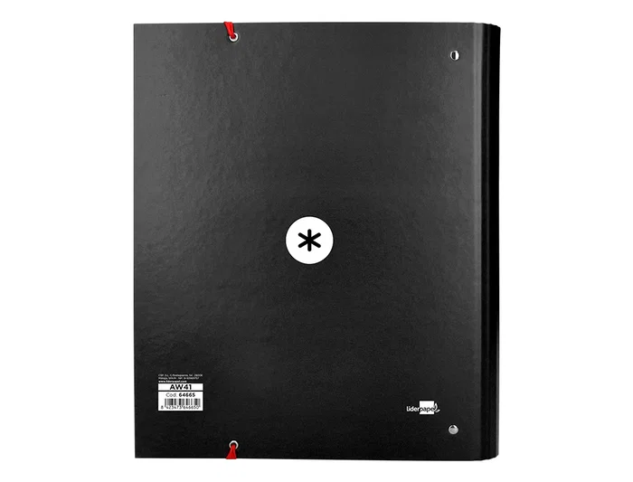 Antartik Carpeta con recambio A4 cuadro 5mm forrada 4 anillas 40mm redondas con solapa color negro Antartik Carpeta con recambio A4 cuadro 5mm forrada 4 anillas 40mm redondas con solapa color negro