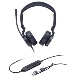 Yealink UH44 Auriculares Headset UC Dual con Conectores USB-C y USB-A para Videoconferencias y Llamadas