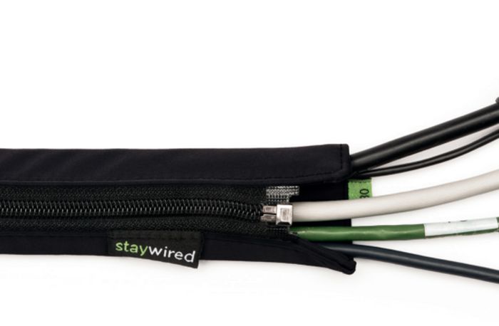 Vivolink Manga de cable premium de 80 cm con cremallera de doble vía, organizador de cables de alta calidad