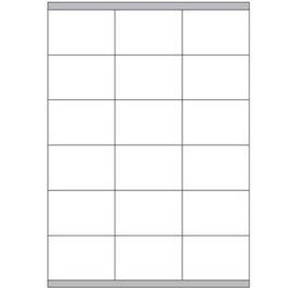 Megastar LP4MS-7048 Etiquetas Blancas Adhesivas 70x48 mm, 18 por Hoja, Paquete de 100 Hojas, Láser/Inyección de Tinta/Fotocopiadora, Adhesivo Permanente