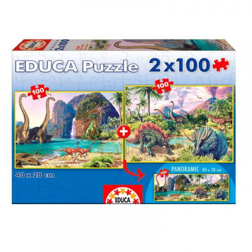 Educa Borrás 15620 Puzzle 2x100 Dino World Niño/Niña 6-8 Años 200 Piezas Educa Borrás 15620 Puzzle 2x100 Dino World Niño/Niña 6-8 Años 200 Piezas