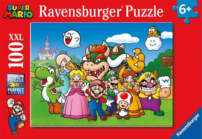 Ravensburger Puzzle 100 Piezas XXL con Personajes Super Mario, Edad 8+ Años, Caja e Instrucciones en Español