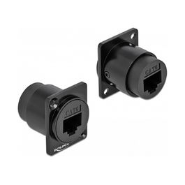DeLOCK Módulo D-Typ RJ45 Cat.6 Hembra a Hembbra, Conector Tipo D, UTP, Negro