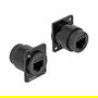 DeLOCK Módulo D-Typ RJ45 Cat.6 Hembra a Hembbra, Conector Tipo D, UTP, Negro