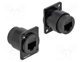 DeLOCK Módulo Tipo-D RJ45 Cat.6 Hembra a Hembra Negro