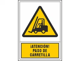 Syssa Señal de Advertencia Atencion! Paso de Carretilla en PVC 245x345 mm