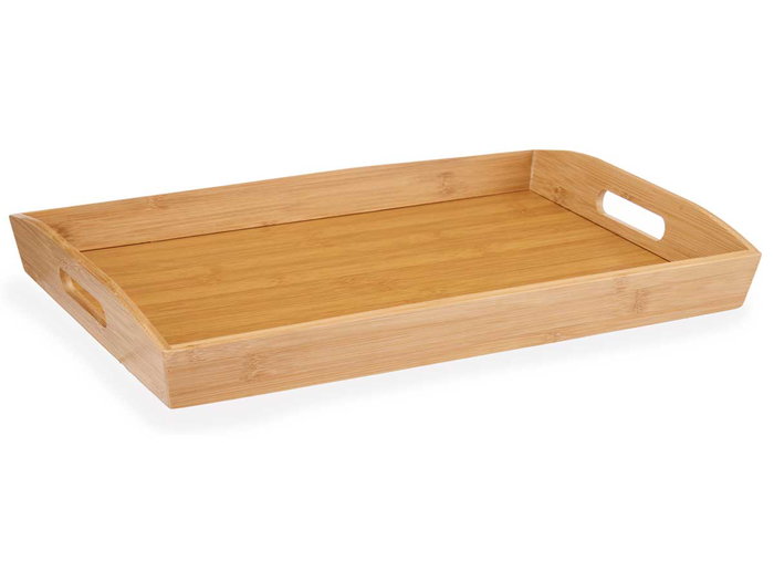 Kinvara Bandeja Bambú con Asas 43.7x29.5x5.5 cm Marrón (Set de 6)