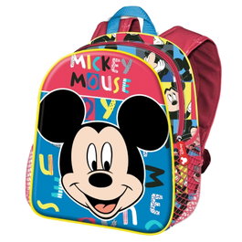 Disney Mickey Mouse Mochila Escolar Azul con Bandoleras Acolchadas y Banda para Trolley - Mickey Mouse - 13 Litros, 38 cm