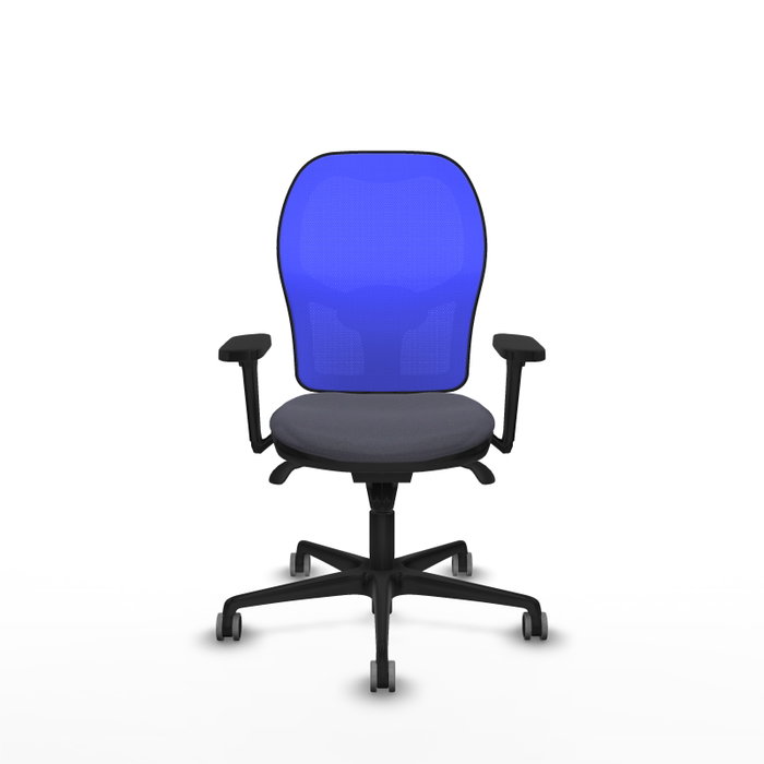 PIQUERAS Y CRESPO Silla de oficina Jorquera con mecanismo Sincro, Tela Gris y Malla Azul