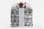 DKD Home Decor Set de 3 LED Ratan Nevado Blanco