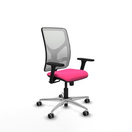 PIQUERAS Y CRESPO Silla de oficina Motilla Rosa y Blanco con mecanismo Sincro