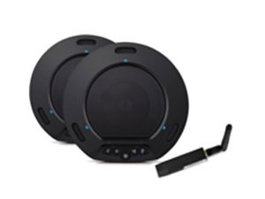 Laia Cute T-Pod Dual, Dispositivo Speakerphone Sobremesa WiFi para Salas Pequeñas o Medianas, 2 Unidades + Dongle USB