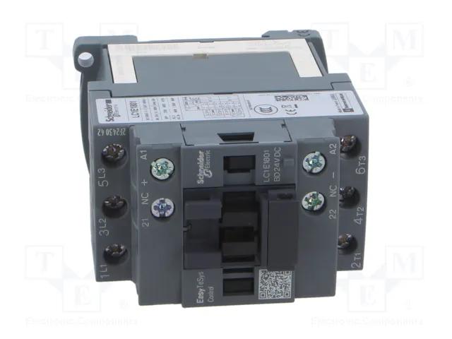 Schneider Electric LC1E1801BD Contactor Easy TeSys 3-polar 18A 24VDC