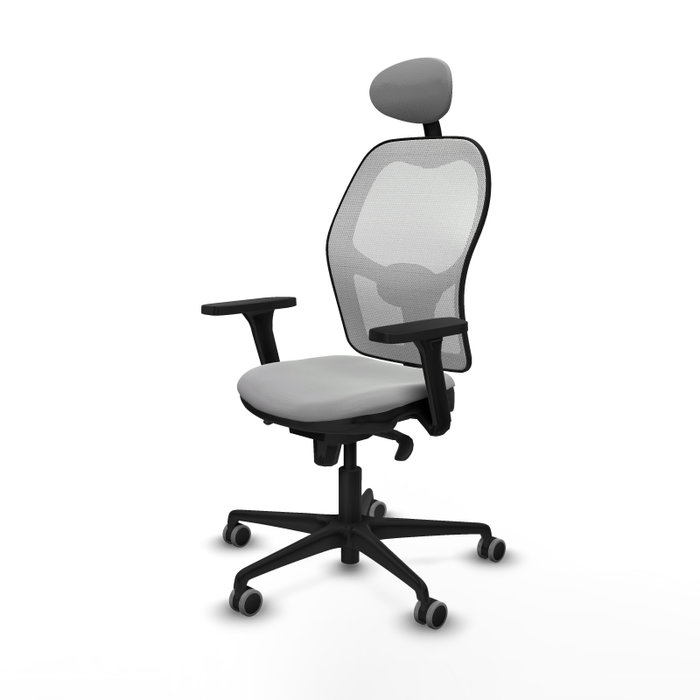 PIQUERAS Y CRESPO Silla de oficina Jorquera con Mecanismo Sincro Gris claro y Blanco