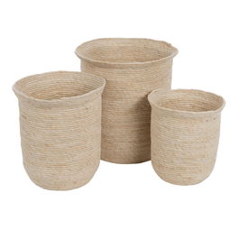 S/3 Cestos Natural Fibra Natural We Care 40 X 40 X 45 cm
