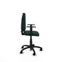 Silla de oficina Aýna con mecanismo Contacto permanente básico tapizada con Similpiel color Verde botella. Equipada con Base poliamida negra, Brazos 1D y Ruedas de nailon 50 mm
