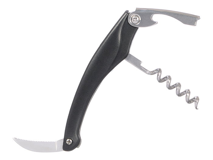 KINVARA Sacacorchos Navaja Abrelatas Negro Metal, Pack de 24 unidades