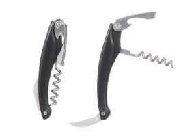 KINVARA Sacacorchos Navaja Abrelatas Negro Metal, Pack de 24 unidades