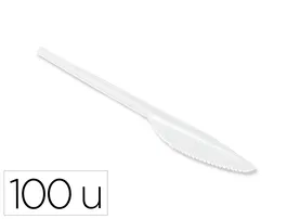 Blanca Cuchillo de plástico blanco reutilizable paquete de 100 unidades