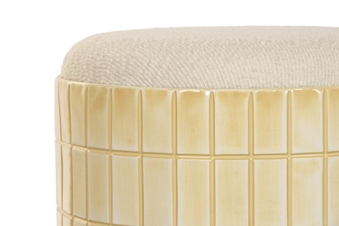 DKD Home Decor Reposapiés Mosaico Crema DKD Home Decor Reposapiés Mosaico Crema