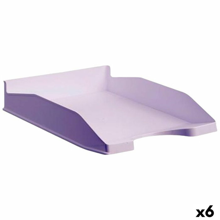 Archivo 2000 Bandeja Ecogreen Apilable 3 Posiciones Malva Pastel (Set de 6)
