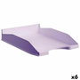 Archivo 2000 Bandeja Ecogreen Apilable 3 Posiciones Malva Pastel (Set de 6)