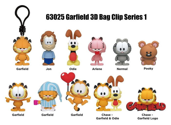 Monogram Int. Garfield 3D Colgantes Peluche Serie 1 Expositor (24)