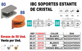 IBC finstock Soporte Estante Cristal REF.88.20=ORO