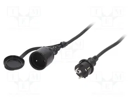 KEL Prolongador de alimentación H05RR-F 3G1,5mm2 25m negro