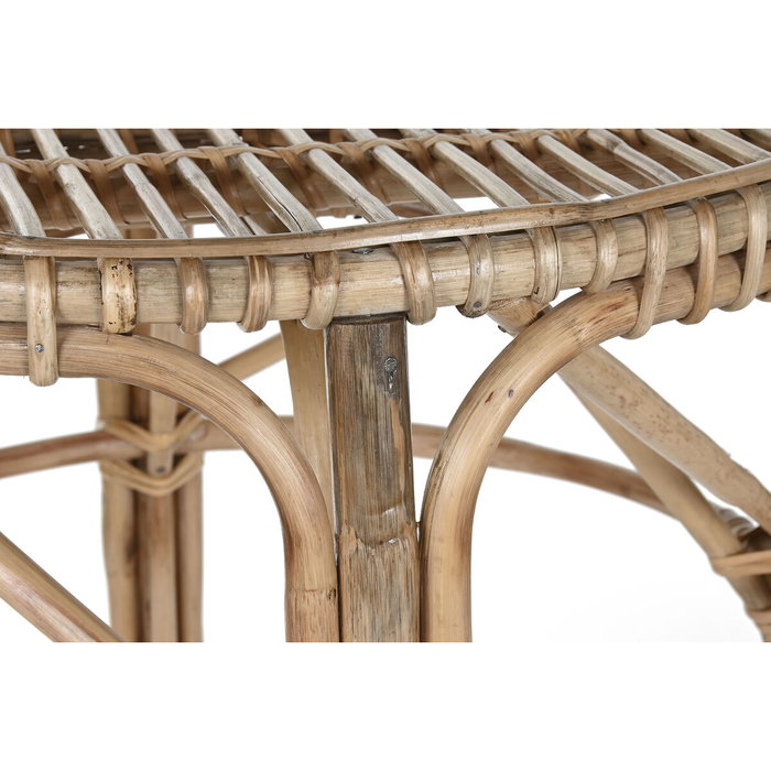 DKD Home Decor Mesa de Mimbre Natural 59x59x108