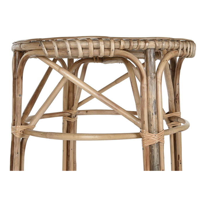 DKD Home Decor Mesa de Mimbre Natural 59x59x108