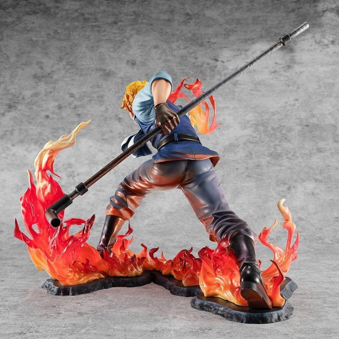 Megahouse Figura One Piece - Sabo (Fire Fist), PVC 1/10 escala aprox. 15 cm con efectos de fuego, figura de colección