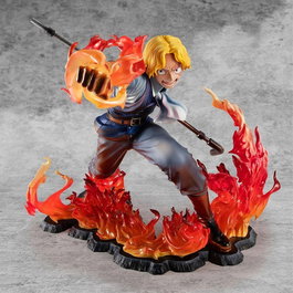 Megahouse Figura One Piece - Sabo (Fire Fist), PVC 1/10 escala aprox. 15 cm con efectos de fuego, figura de colección