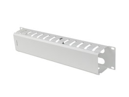 Lanberg Organizador de cables 19 2U gris con tapa tipo A