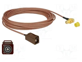 DeLOCK 89683 Cable de antena coaxial FAKRA F hembra a SMA 90° hembra, 5 m
